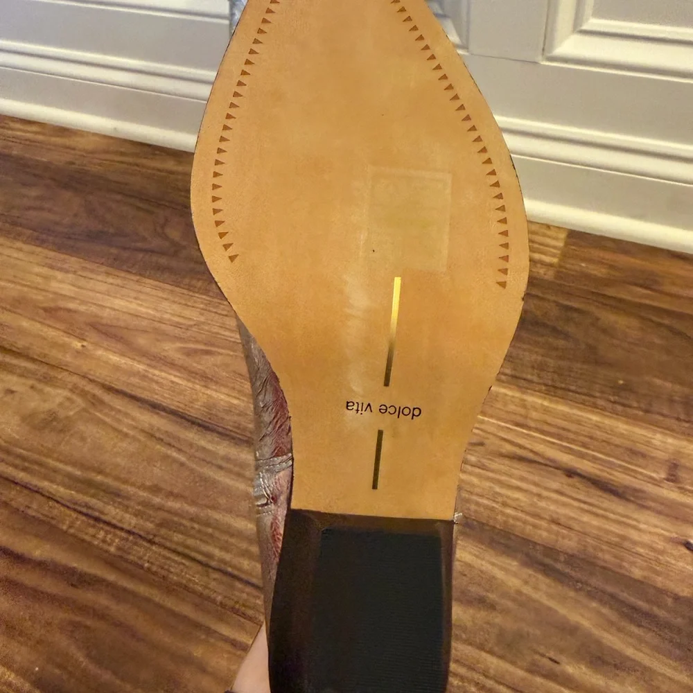 Dolce Vita Silver Western Cowboy Boots - Picture 2 of 4